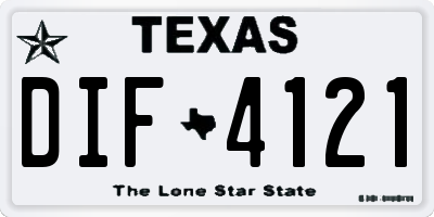 TX license plate DIF4121