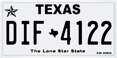TX license plate DIF4122