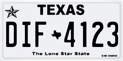 TX license plate DIF4123