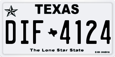 TX license plate DIF4124