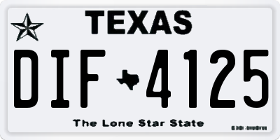 TX license plate DIF4125