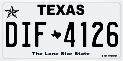TX license plate DIF4126