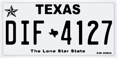 TX license plate DIF4127