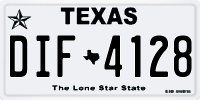TX license plate DIF4128