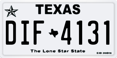 TX license plate DIF4131