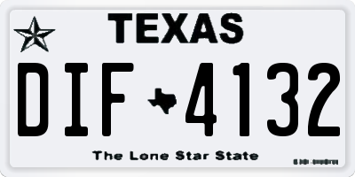 TX license plate DIF4132