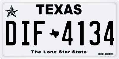 TX license plate DIF4134