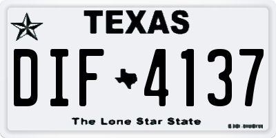 TX license plate DIF4137