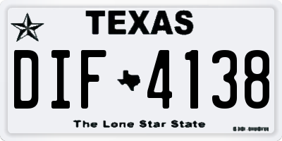 TX license plate DIF4138