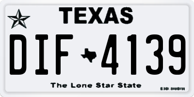 TX license plate DIF4139