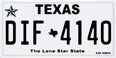 TX license plate DIF4140