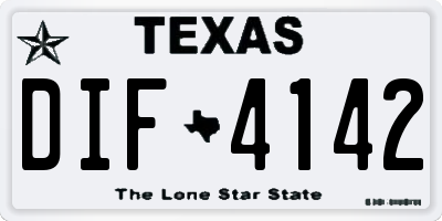 TX license plate DIF4142