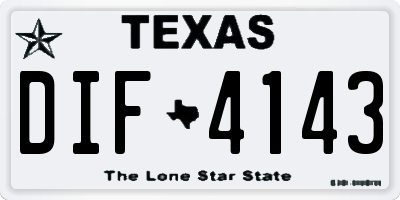 TX license plate DIF4143