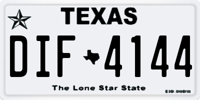 TX license plate DIF4144