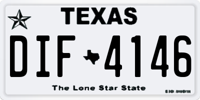 TX license plate DIF4146