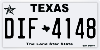 TX license plate DIF4148