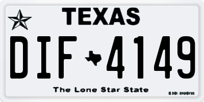 TX license plate DIF4149