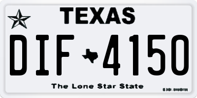 TX license plate DIF4150