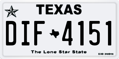 TX license plate DIF4151