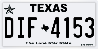 TX license plate DIF4153