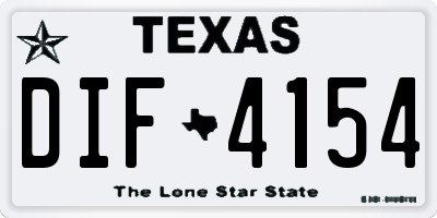 TX license plate DIF4154