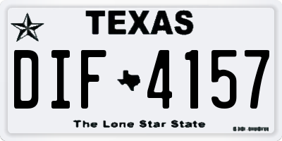 TX license plate DIF4157