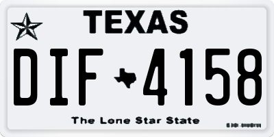 TX license plate DIF4158
