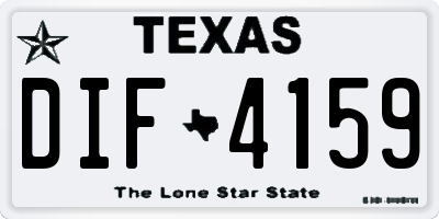 TX license plate DIF4159