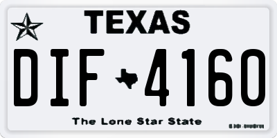 TX license plate DIF4160