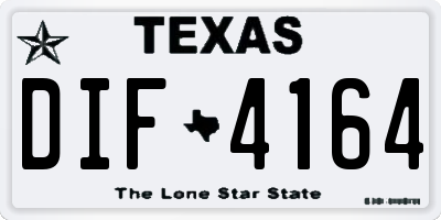 TX license plate DIF4164