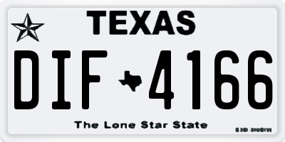 TX license plate DIF4166