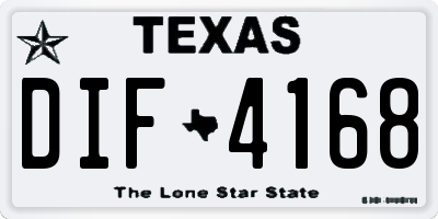 TX license plate DIF4168