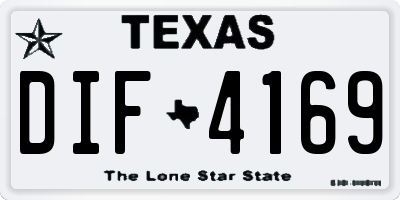 TX license plate DIF4169