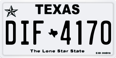TX license plate DIF4170
