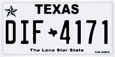TX license plate DIF4171