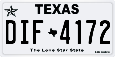 TX license plate DIF4172