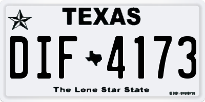 TX license plate DIF4173