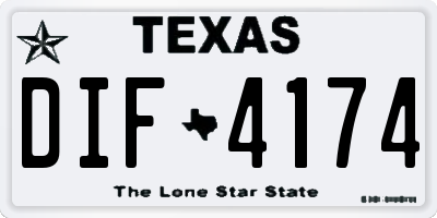 TX license plate DIF4174