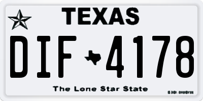 TX license plate DIF4178