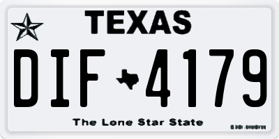 TX license plate DIF4179