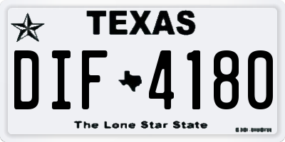 TX license plate DIF4180