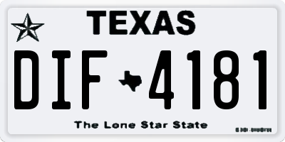 TX license plate DIF4181