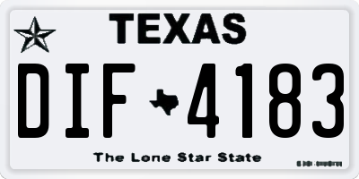TX license plate DIF4183