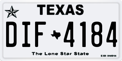 TX license plate DIF4184