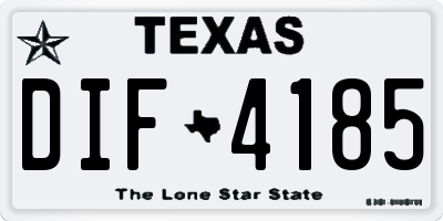 TX license plate DIF4185