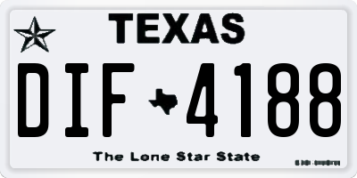 TX license plate DIF4188