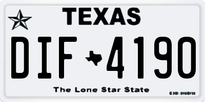 TX license plate DIF4190