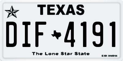 TX license plate DIF4191
