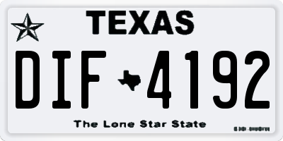 TX license plate DIF4192