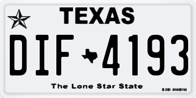 TX license plate DIF4193
